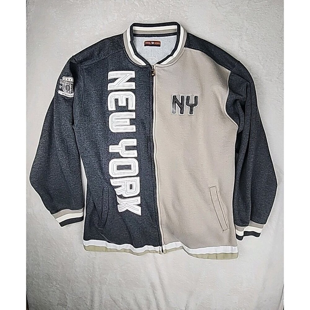 Vtg Veezo Wear Basketball Hoodie‎ New York World Championship Gray/Tan 3XL 2003